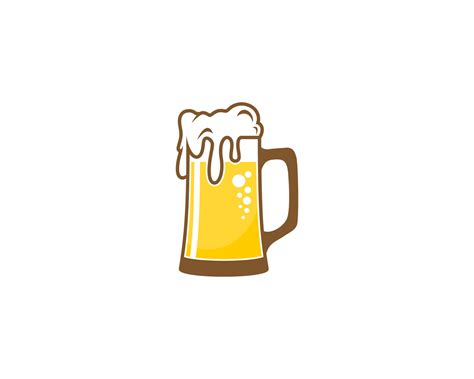 Beer glass with melted foam illustration logo 6961591 Vector Art at ...