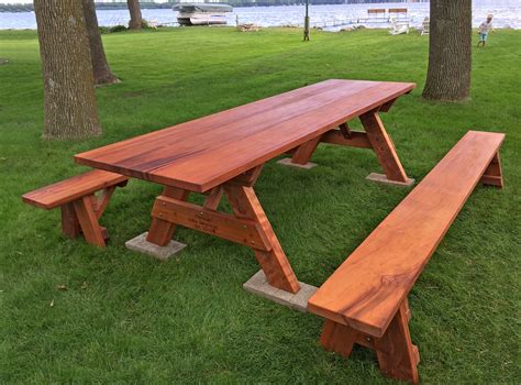 Large Wooden Picnic Table, Custom Wood Picnic Table Kit