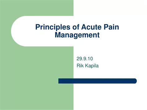 PPT - Principles of Acute Pain Management PowerPoint Presentation, free ...