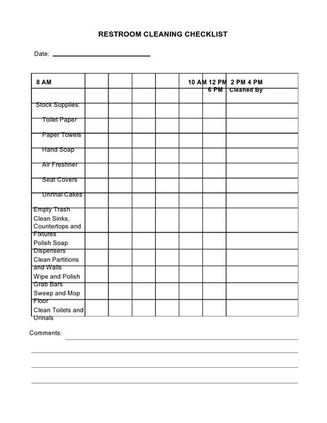 Printable Bathroom Cleaning Checklist Template - Printable Templates