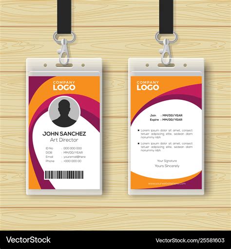 Creative id card design template Royalty Free Vector Image