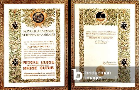 Image of Physics Nobel prize given to Pierre and Marie Curie for