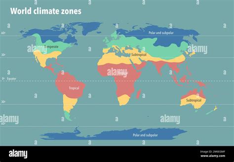 World Map Showing Different Climate Zones - Denise Guenevere