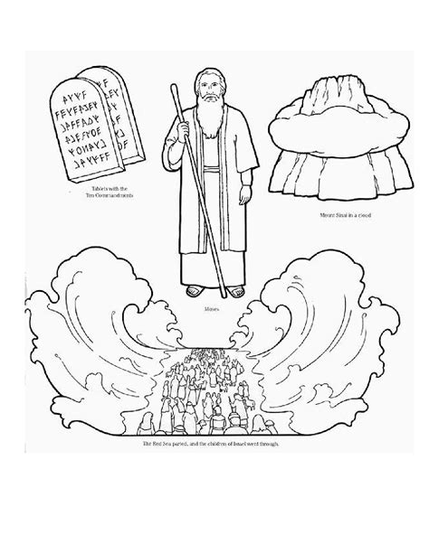 Moses Parting The Red Sea Coloring Page - Coloring Home