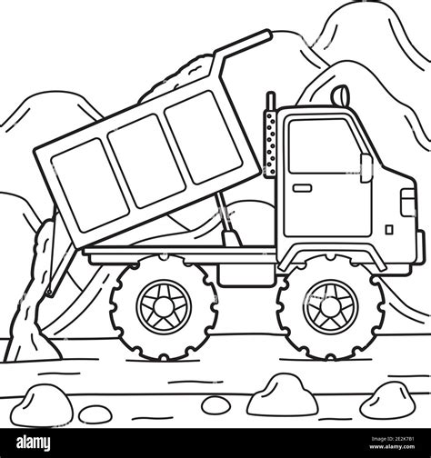 Dump Truck Coloring Page Stock Vector Image & Art - Alamy