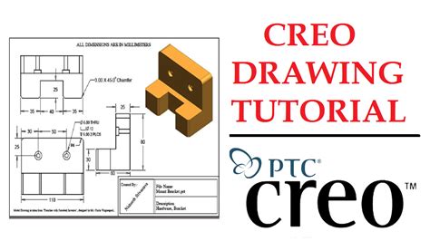 Creating a 2D Drawing in Creo Paramatrics | GrabCAD Tutorials