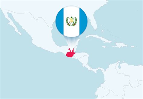 America with selected Guatemala map and Guatemala flag icon. 27988168 ...