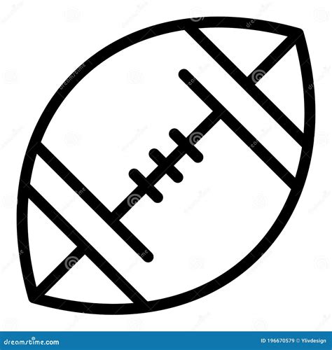 American Football Ball Icon, Outline Style Stock Vector - Illustration ...