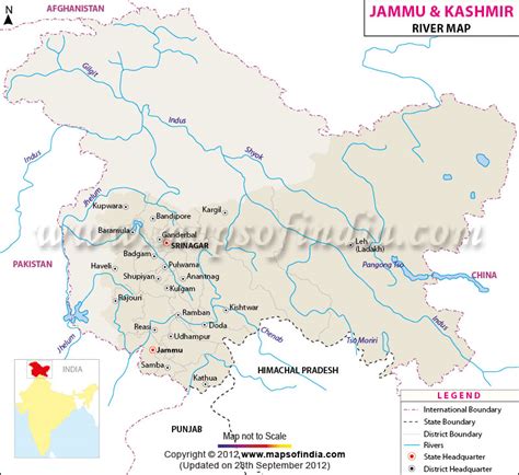 Jammu and Kashmir River Map, Jammu & Kashmir Rivers