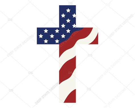 American Flag Cross Svg Cross American Flag Svg 4th of July - Etsy