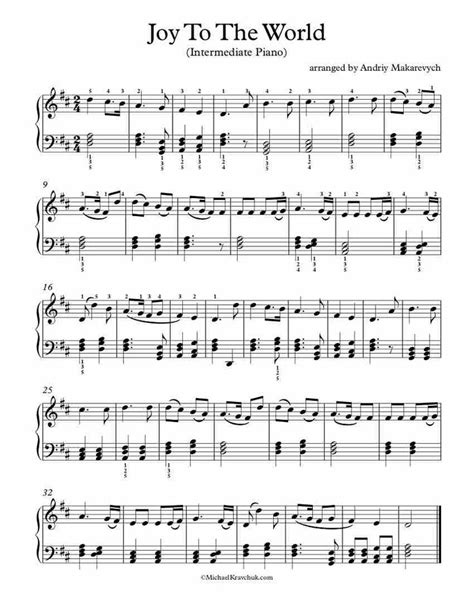 Free Piano Arrangement Sheet Music - Joy To The World