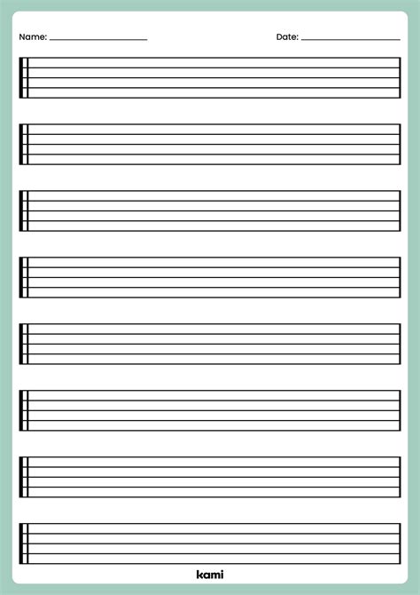 Music Notes Template | Blank for Teachers | Perfect for grades 10th ...