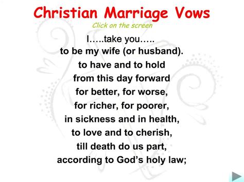 PPT - Christian Marriage Vows PowerPoint Presentation, free download ...