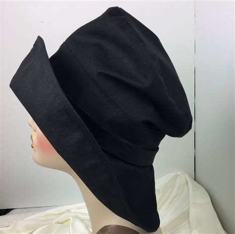 Rain Hat Soft Black Stylish Handmade Designer Tall Short Chic Red Lining