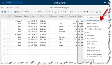 Smartsheet Gantt Chart | OnePager Express