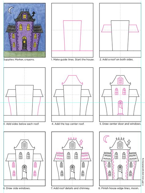 Haunted House Drawing Tutorial