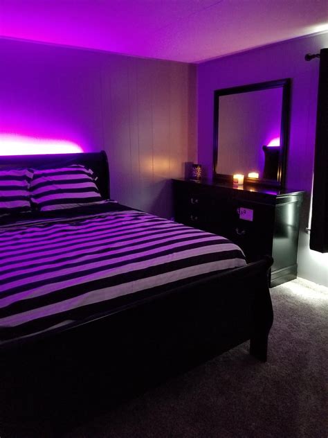 Black Bedroom Set With Led Lights - Design Corral