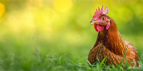 AI generated chicken on green grass Generative AI 44531797 Stock Photo ...