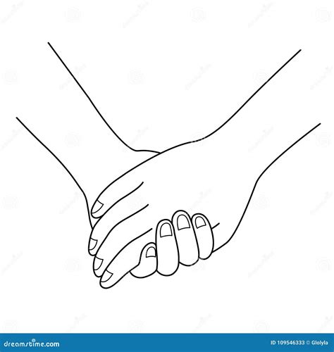 Couple Holding Hands Outline. Stock Vector - Illustration of love ...