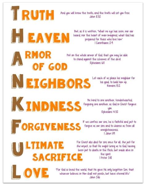 Thankful Acrostic Printable with Bible Verses - Ministry-To-Children