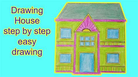 easy drawing - how to draw a house - drawing house -step by step-Drawing