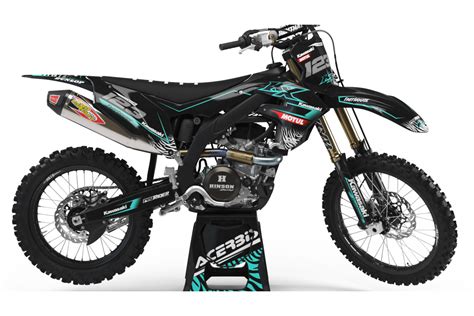 Custom dirt bike Graphics kit KAWASAKI MOTUL TEAL | custom-graphics-mx