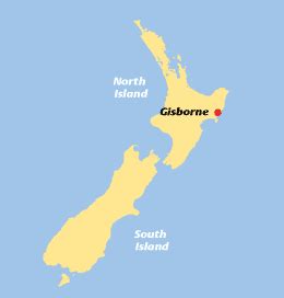 Gisborne Map - New Zealand