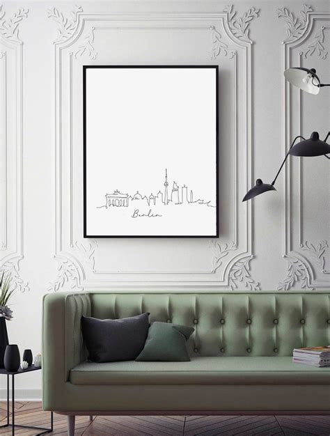 Berlin Skyline Wall Art Print Poster Berlin Cityscape New - Etsy