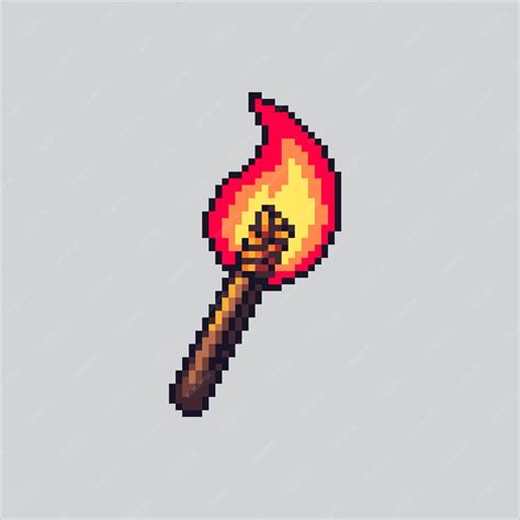 Premium Vector | Pixel art illustration torch pixelated torch torch ...