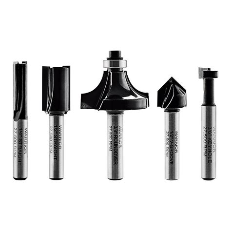 Carbide Router Bit Set, 5-Piece