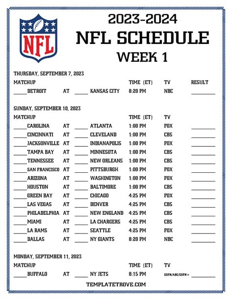 Nfl Football 2025 Tv Schedule Printable - Dante Hayes