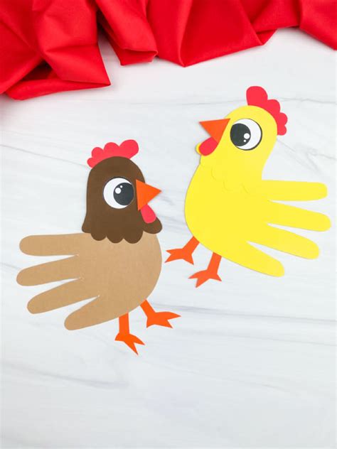 Handprint Chicken Craft For Kids Free Template Chicken Crafts Kids Images