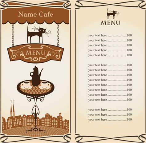 Vector of vintage cafe menu background art Free vector in Encapsulated ...