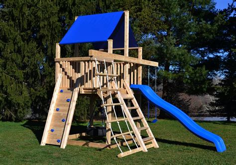 Triumph Play System's Bailey wooden swing set with tire swing and super ...