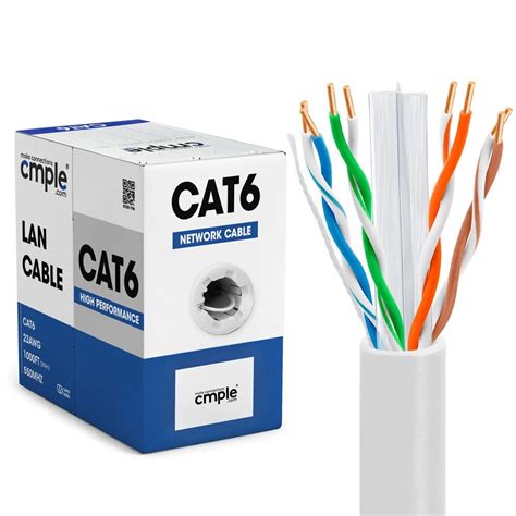 Cmple - Cat6 Cable 1000ft Bulk Lan Ethernet Cat 6 Wire Network UTP ...