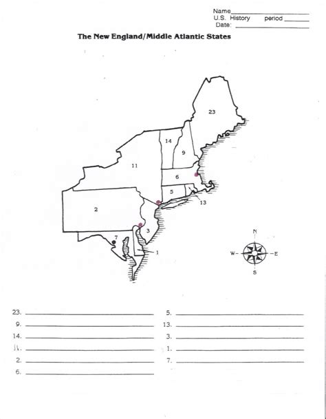 Printable Blank Map Of The Northeast Region Of The United States ...