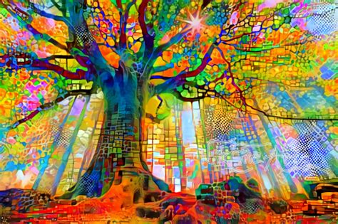 Colorful Tree Painting at PaintingValley.com | Explore collection of ...