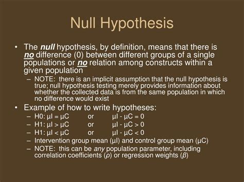 PPT - Inferential Statistics: Null Hypothesis Testing PowerPoint ...