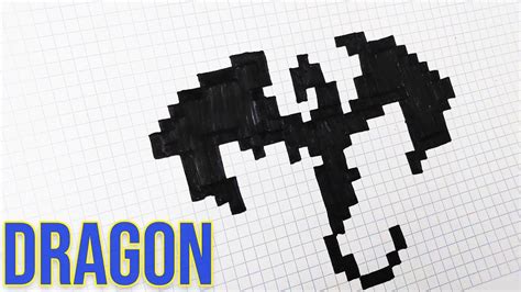 How to Draw Black Dragon - Drawing Dragon - Handmade Pixel Art - YouTube