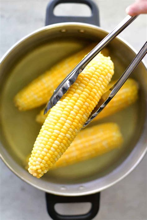 boiled corn on the cob