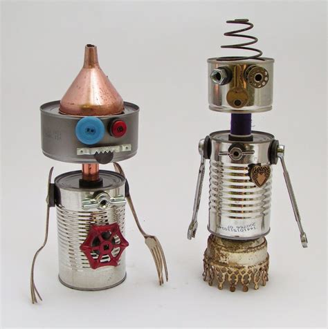 recycle craft for kids ; Robotic tin can | Aktiviteter, Håndverk, Gjenbruk