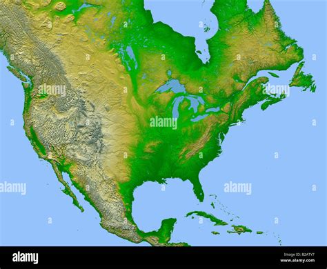 high definition weather satellite view of North America map Stock Photo ...