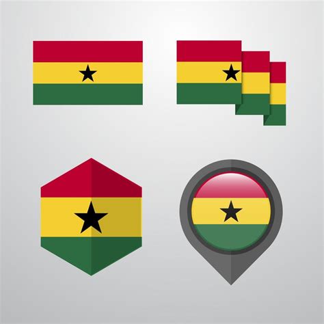 Ghana flag design set vector 14288582 Vector Art at Vecteezy