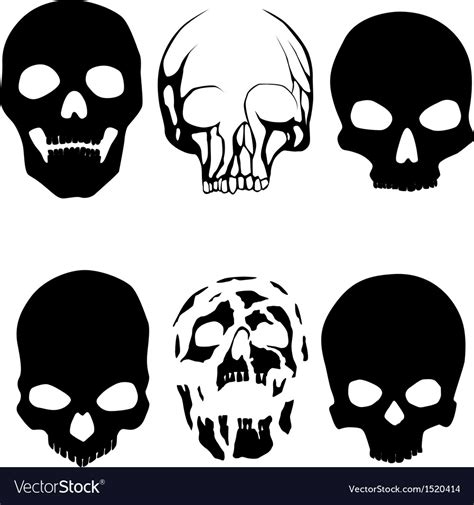 Skull silhouettes Royalty Free Vector Image - VectorStock