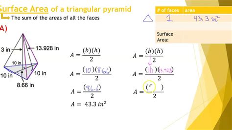 Surface Area Of Triangular Pyramid Worksheets