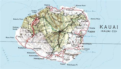 Road Map Of Kauai