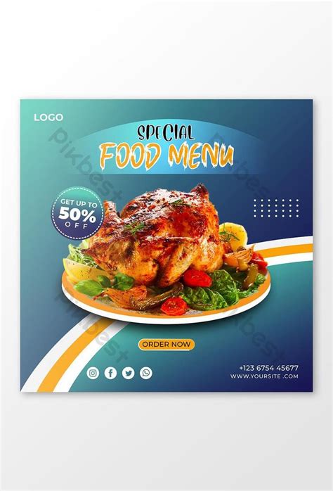 Delicious Chicken Social Media banner design template | AI Free ...