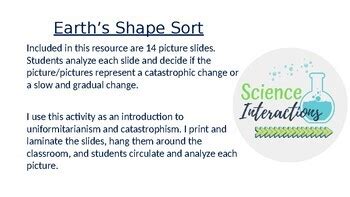 Catastrophism vs. Uniformitarianism Sorting Activity by Science ...