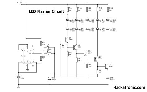 Simple 12v Led Flasher Circuit Diagram Simple Led Flasher Ci