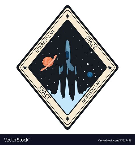 Interstellar space outer sticker Royalty Free Vector Image